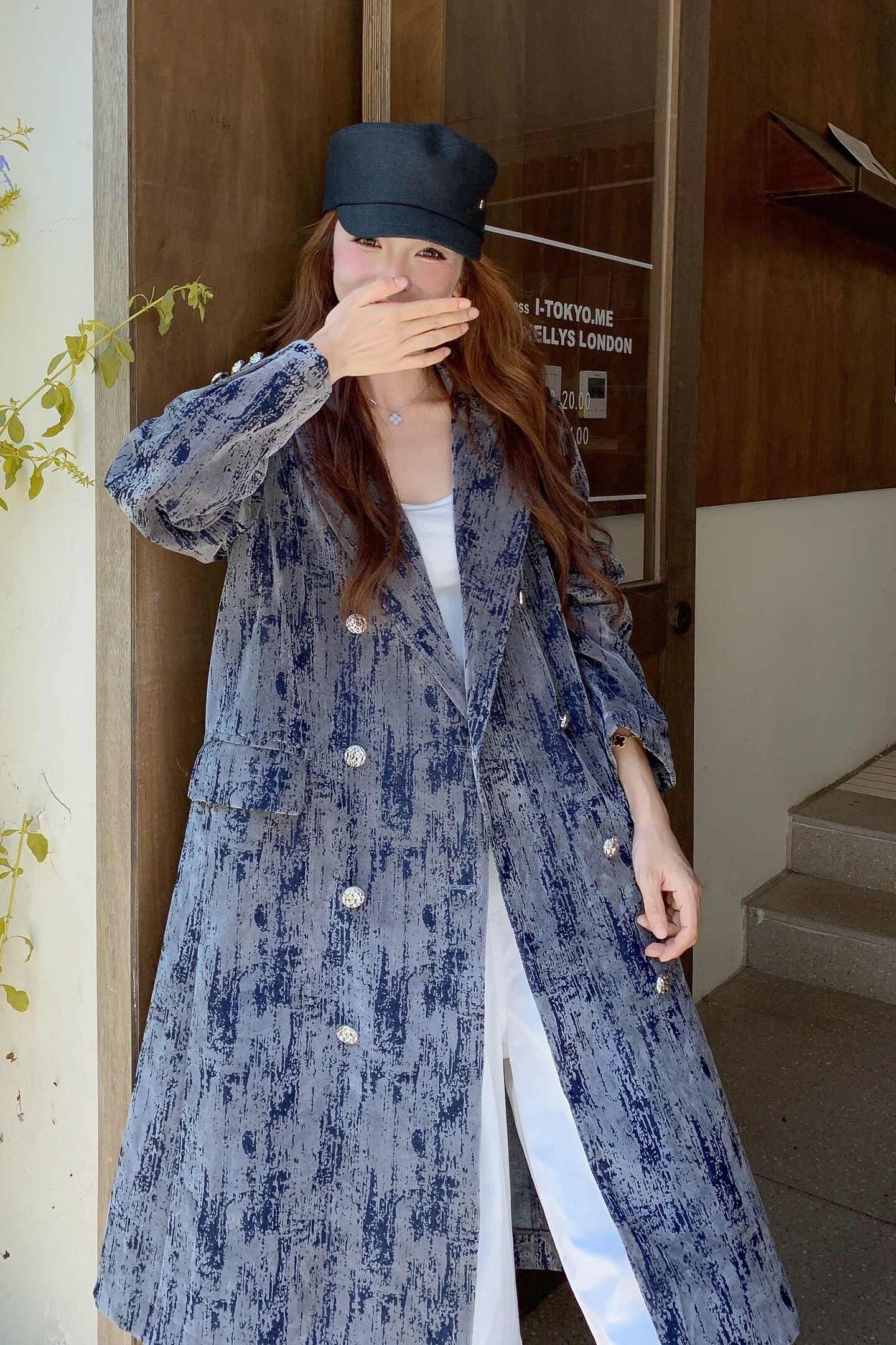 新品【出货中】【新工艺】植绒牛仔长款西服Q656P175K268，女装短外套，沁古纱衣