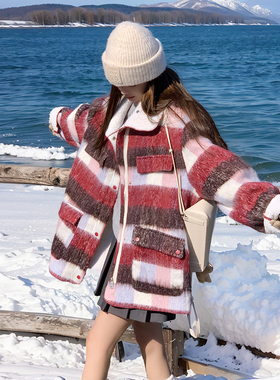 【现货】 复古长毛呢羊羔毛一体加厚外套D9910 P195 K288