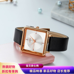 熱賣 防水皮帶休閑大表盤石英手表ins爆款 方形女士潮流學(xué)生時(shí)尚