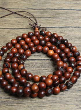 雷击枣木佛珠手串108颗每一颗带雷击纹道家法器随身配饰老料深色