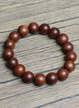 雷击枣木佛珠手串12mm17颗男女士手链随身佩戴手工打磨