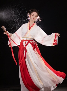 【灵鹿】原创神明少女汉服女晋制交领 齐腰襦裙白菜中国风春秋款