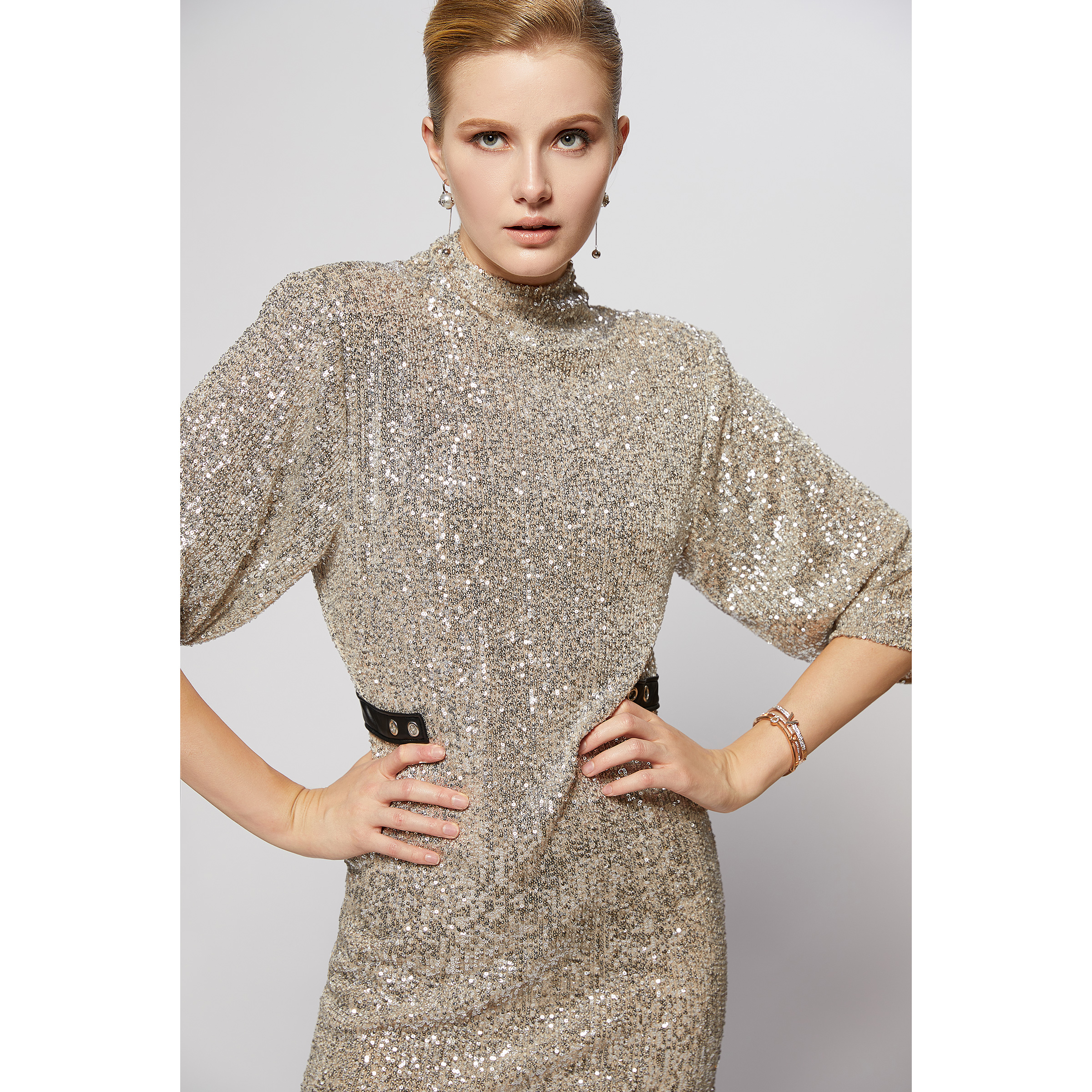 VOTRE【高定奢品】亮片年会连衣裙 性感晚礼服裙女宴会 气质绝美