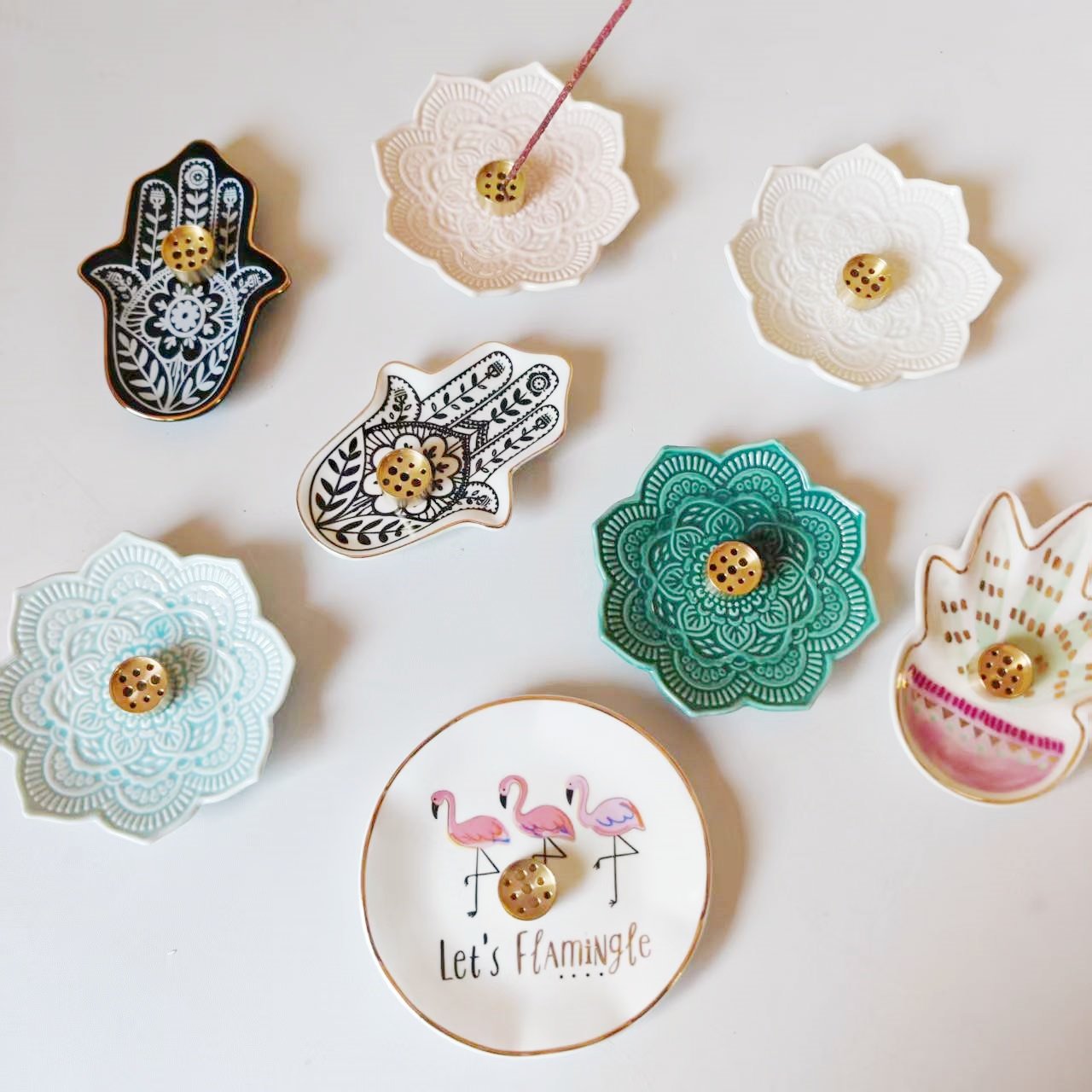 曼陀罗佛手火烈鸟香香插香托禅意静心香炉线香底座创意桌面小摆件,家居饰品,香托/香盘/香座/香插,淘宝优惠券,粉丝福利购,淘宝优惠卷