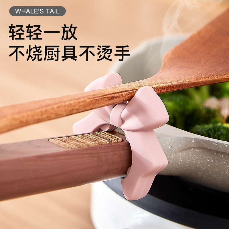 【原创】厨房蝴蝶结硅胶锅铲架厨房防溢汤勺厨具放置护铲架置物架,厨房/烹饪用具,抹布架/厨房清洁收纳架,淘宝优惠券,粉丝福利购,淘宝优惠卷