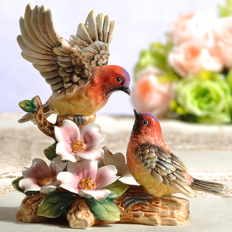 家居装饰品新中式客厅博古架酒柜隔断摆件陶瓷工艺品喜鹊小鸟创意,家居饰品,装饰摆件,淘宝优惠券,粉丝福利购,淘宝优惠卷