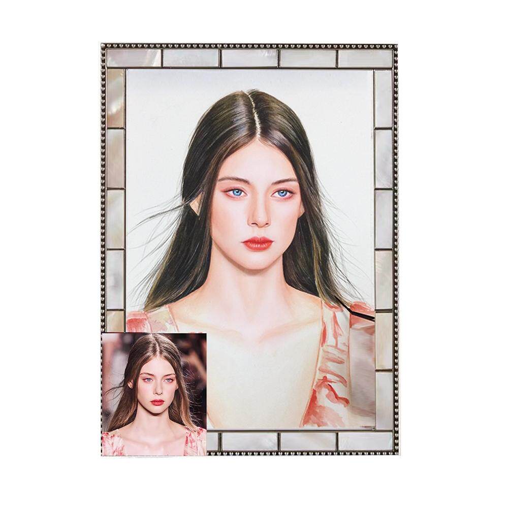 定制人像画纪念日生日礼物真人照片转手绘油画水彩彩铅素描