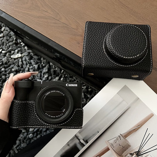 适用佳能PowerShot V1相机包G7X3保护套G7X2底座皮套斜挎背带配件