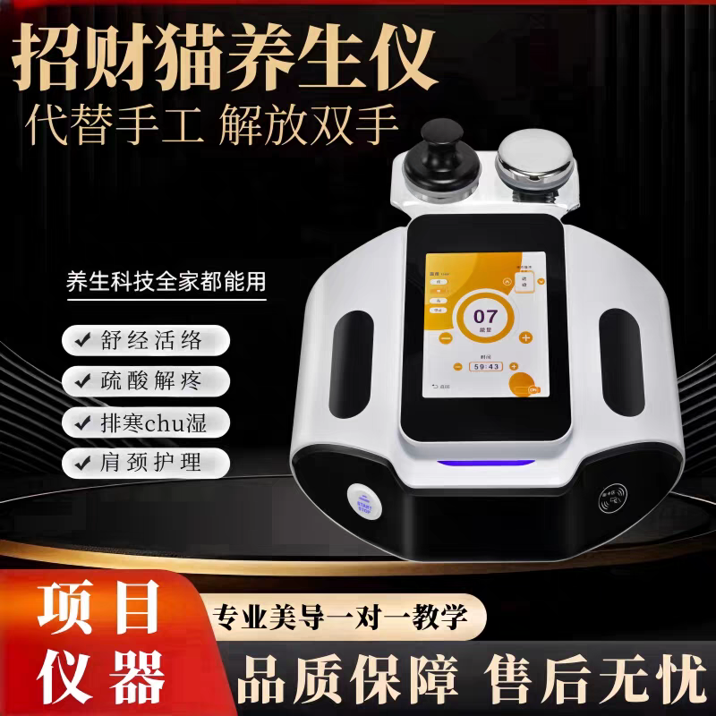 嘉丽蝶变同款招财猫养生仪器经络仪美容院用身体按肩颈调理养生仪