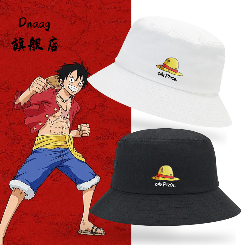 日系潮牌海贼王草帽标志路飞医生罗遮阳帽时尚原宿风太阳帽渔夫帽