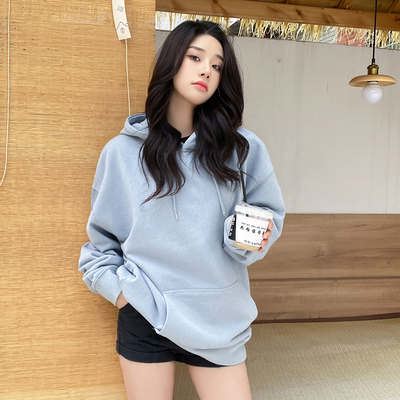时尚运动连帽落肩高街风纯棉大码