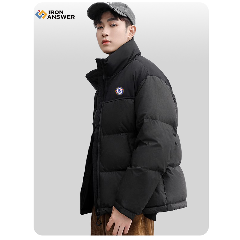 连帽训练防寒90白鸭绒拼接羽绒服