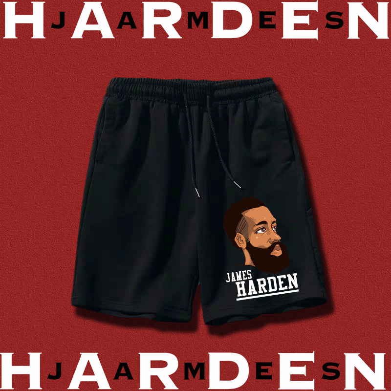 篮网队詹姆斯哈登篮球运动纯棉短裤harden大胡子大码慢跑五分裤男