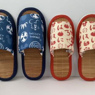 满2双包邮 售1760日元情侣款女款男款可爱竹子底室内居家鞋凉拖鞋