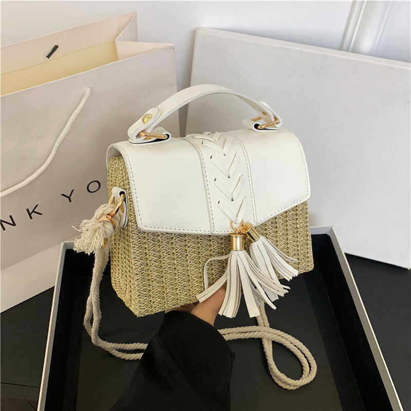 草编小包包2024女夏季新款休闲手提单肩斜挎盒子包时尚百搭编织包,箱包皮具/热销女包/男包,小方包,淘宝优惠券,粉丝福利购,淘宝优惠卷