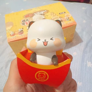 正版授权萌二吃货联盟光动系列盲盒玩具太阳手薯条咖啡办桌面摆件