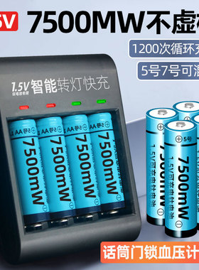 1.5V5号充电电池大容量快充家用卧式锂钛电池套装智能门锁专用