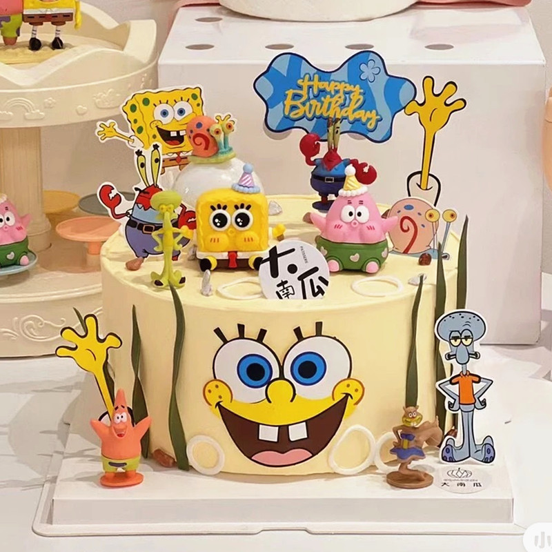 海绵宝宝蛋糕装饰摆件插件