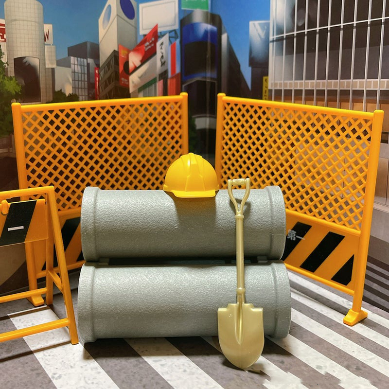 山田化学 微缩水泥管土管创意工地搭配装修作业场景摆拍道具
