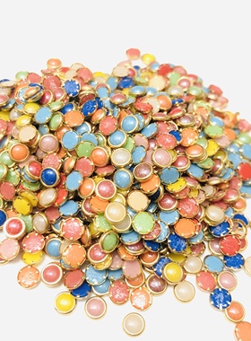 4mm 5mm 彩色珍珠贴 BJD ob11娃衣装饰金属配件
