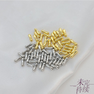 18K包金保色小蛮腰竹节通孔小骨头散珠diy手工串手链项链隔珠配件