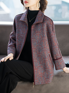 妈妈秋装外套新款洋气秋冬上衣服50多岁中老年人女老太贵夫人品牌