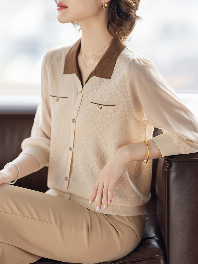 妈妈春装套装2026新款小香风女士上衣服洋气质时尚小衫中老年t恤