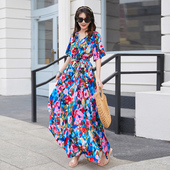 2026新款 沙滩裙度假长裙 高级感大码 高端时尚 减龄连衣裙花裙子夏季