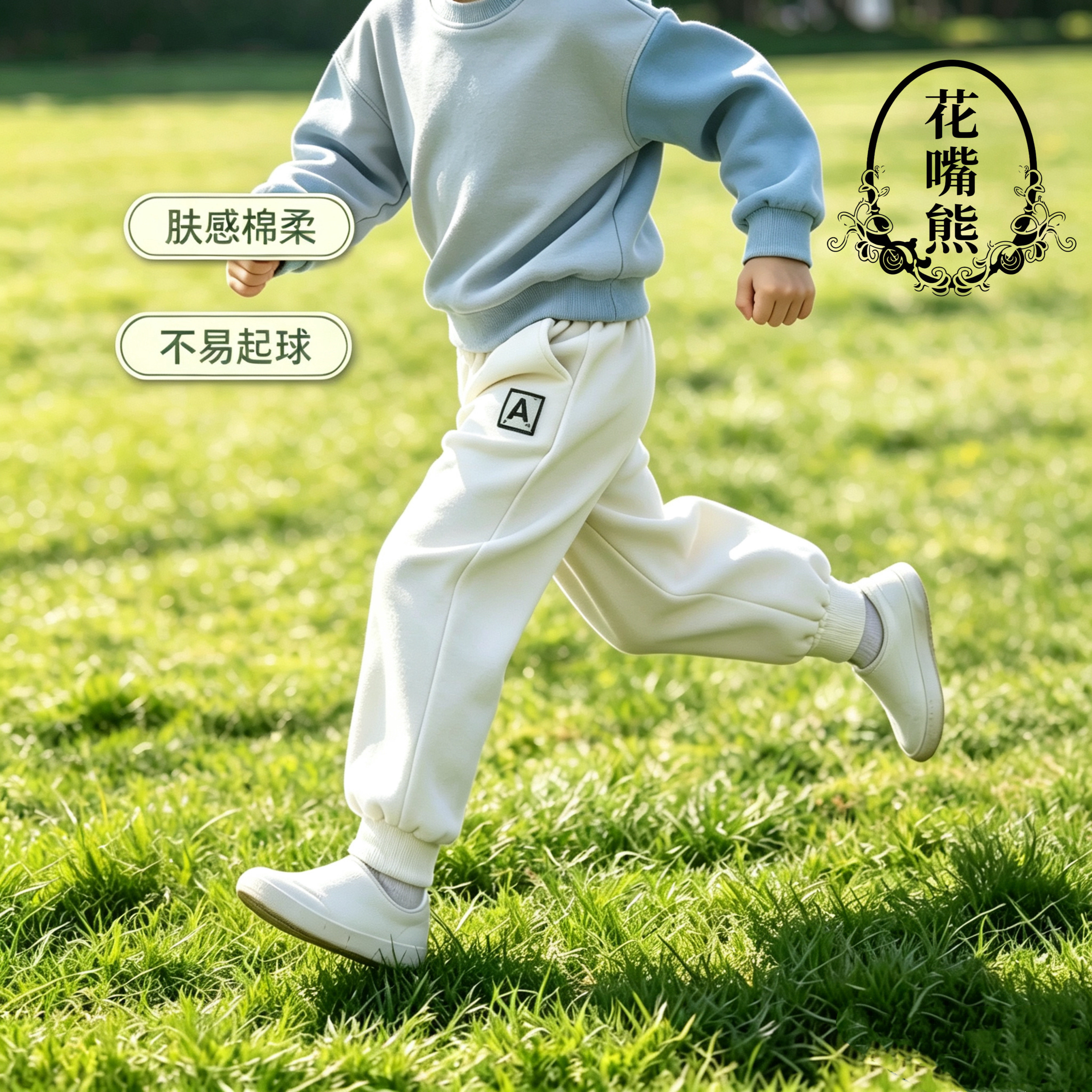 儿童春秋卫裤男女中大童宽松直筒运动裤 软糯不起球上学长裤