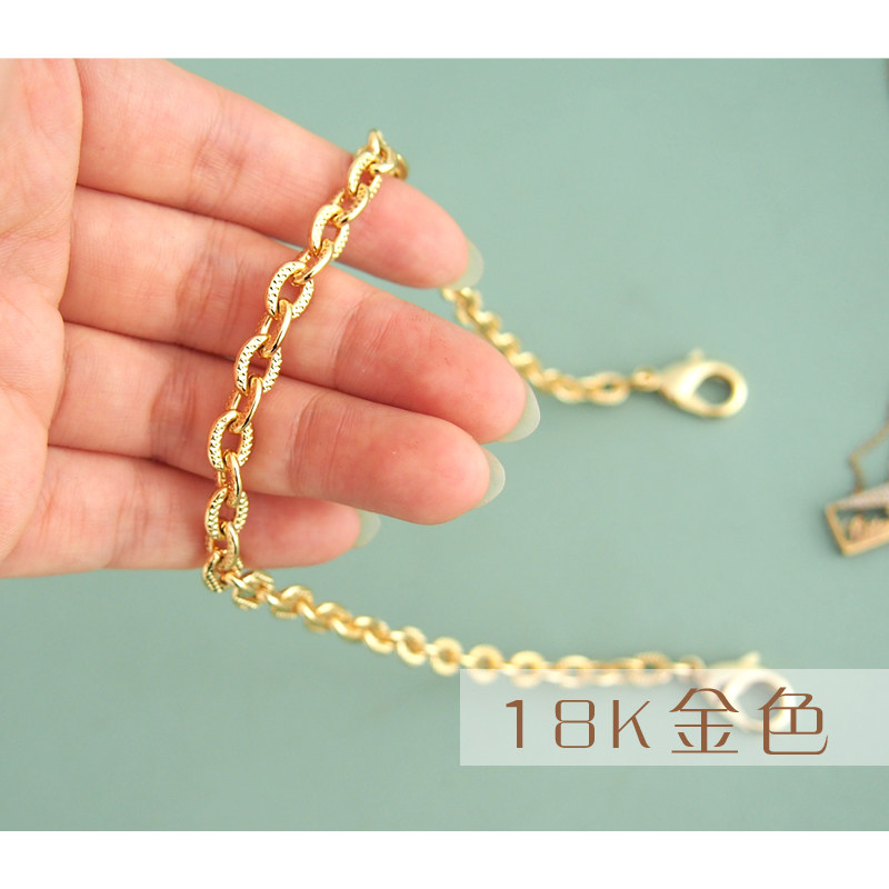 纯铜短包链手提链手挽链内袋链装饰链细链子雕花包带短款 手提女