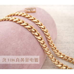 12mm粗链子纯铜包链斜挎带替换包链条单买链条配件肩带金属包带子