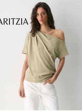 aritzia女装InterLock Cotton Script Top纯色全棉宽松T恤126775