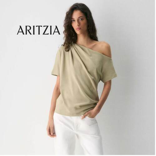 aritzia女装InterLock Cotton Script Top纯色全棉宽松T恤126775