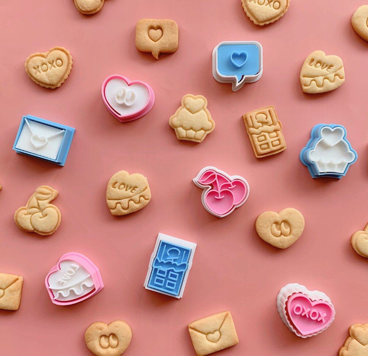 日式情人节爱心饼干模具巧克力 蛋糕 迷你3D立体曲奇压模烘焙工具