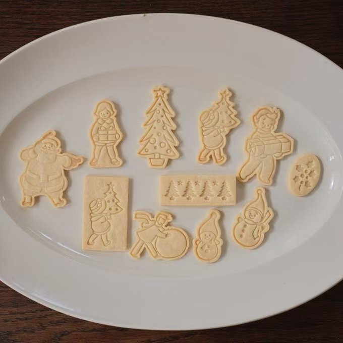 新款美式复古田园风圣诞节饼干模具 男孩女孩圣诞树森系曲奇工具