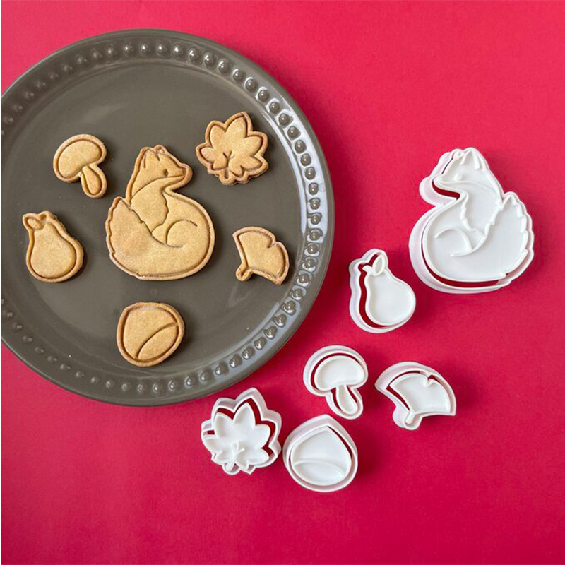 新迷你秋季狐狸栗子银杏儿童日式3D曲奇模具翻糖新手DIY烘焙工具