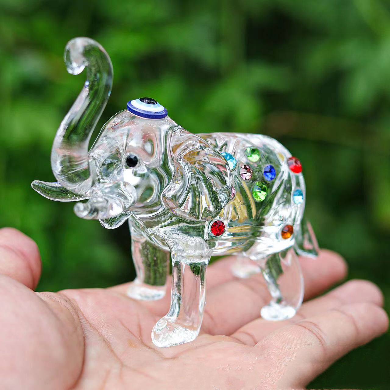 创意手工淄博博山琉璃大观园可爱小象琉璃摆件饰品家居手工制作