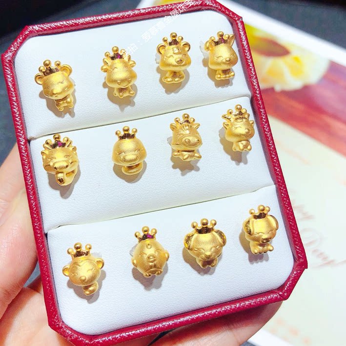 十二生肖转运珠硬金福袋红绳手链