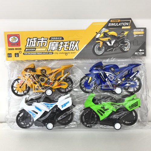 399儿童仿真模型回力城市摩托车