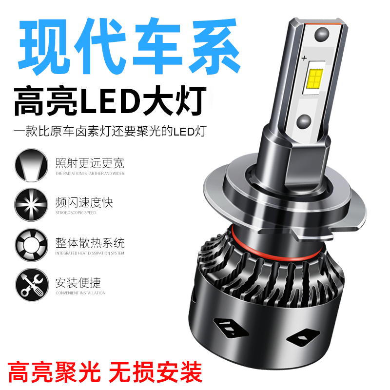 现代全新途胜名图索纳塔八索九领动朗动IX35改装近光远光led大灯