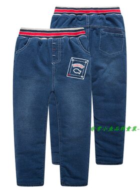 非常小鱼2018冬装童装38726男童仿牛仔棉裤夹棉裤100-140满百包邮