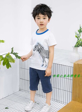 非常小鱼2019夏装29377童针织背心短袖T恤童装100-140码满百包邮