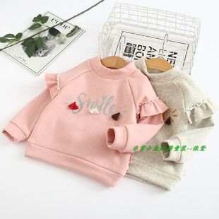 包邮 非常小鱼2019深秋冬29861女童针织里双层绒衣上衣90 130满百