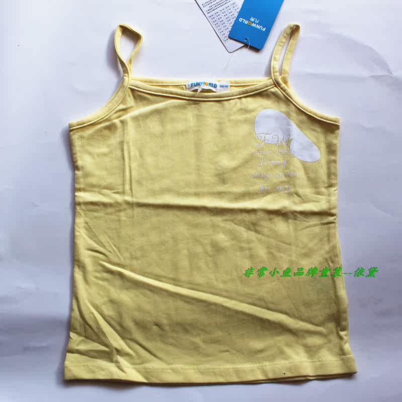 凡兜女童夏装3213纯棉弹力针织吊带背心120-150码偏小看尺寸表
