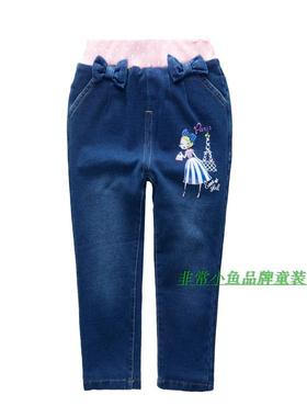 非常小鱼2016深秋童装36957女童针织里双层休闲裤90-130满百包邮