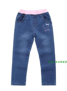 非常小鱼2018春款童装38193女童仿牛仔针织童装裤100-140满百包邮