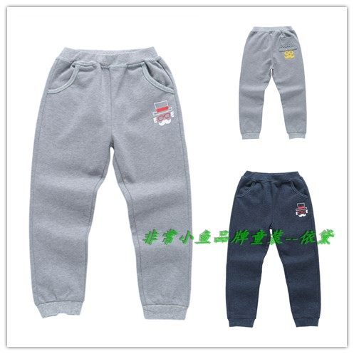 非常小鱼2018春款童装38116男童针织长裤童裤子100-140满百包邮