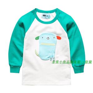 非常小鱼2017春款童装27109男童纯棉毛圈卫衣80-120满百包邮