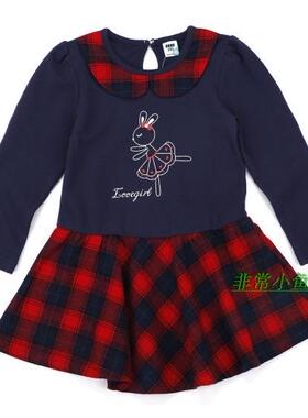 非常小鱼2017秋款童装27654女童长袖连衣裙裙子100-140满百包邮