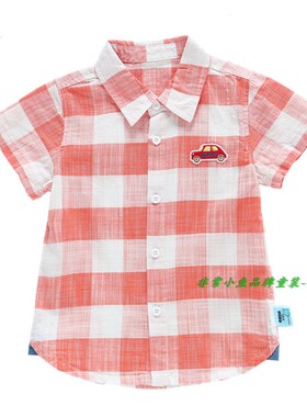 非常小鱼2018夏装28342男童纯棉短袖衬衫T恤100-140码满百包邮